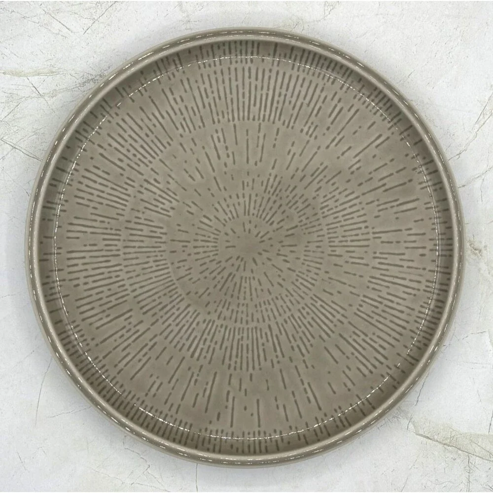Schönwald Germany 620 Porcelain Plate Set of 4 Radial Pattern Gray‎ Frost Shiro